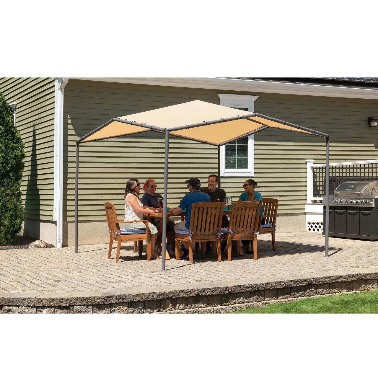 Pacifica 10' x 10' Gazebo Canopy - Marzipan Tan