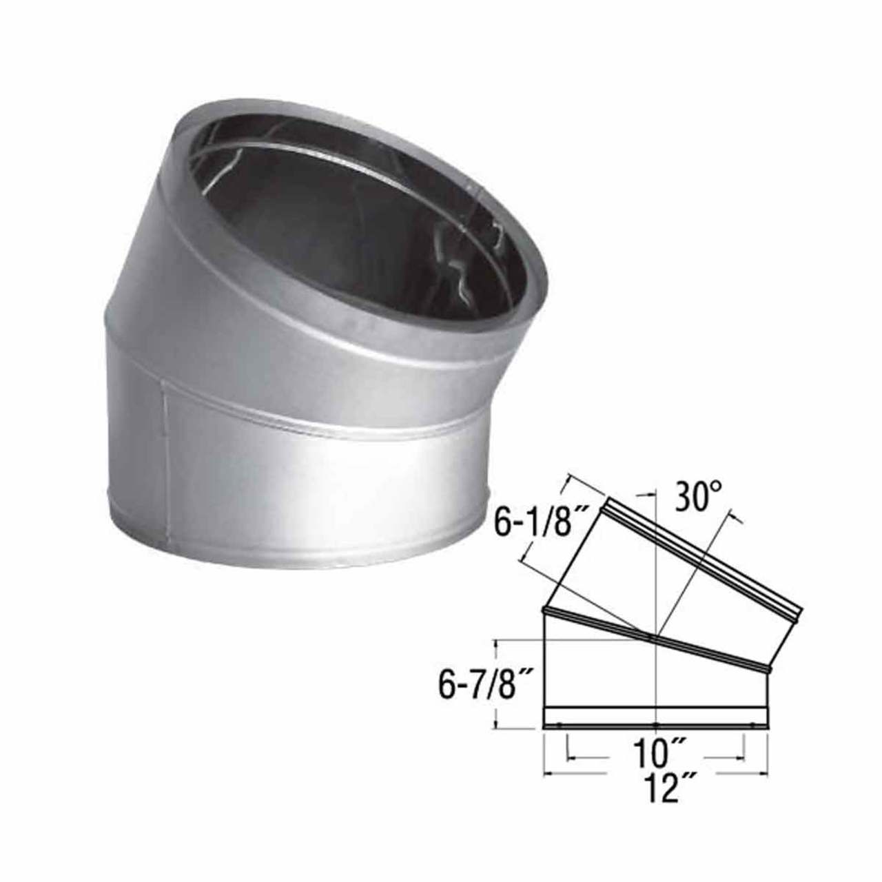 10" DuraTech 30 Degree Stainless Steel Elbow - 10DT-E30SS