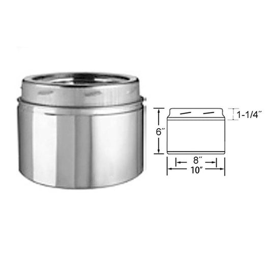8" x 6" Selkirk Ultra Temp Stainless Chimney Pipe - 208006U