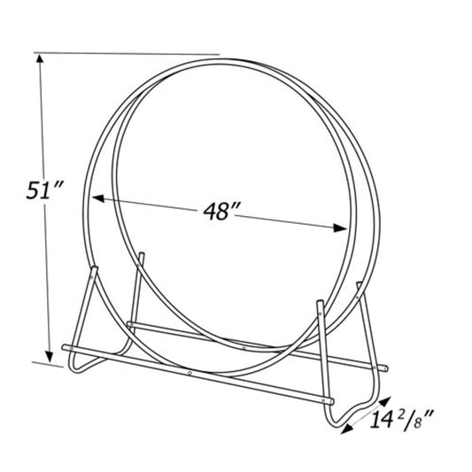 48" Dia Tubular Hoop Firewood Rack w/Black Finish