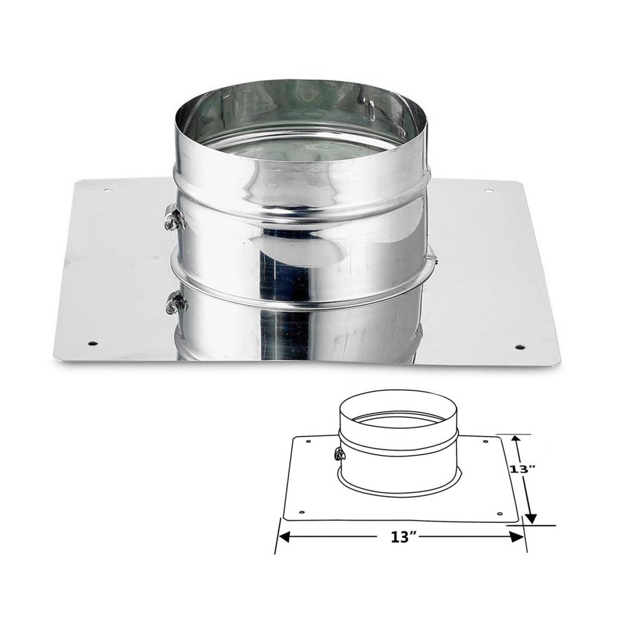 8" x 35' Lifetime Chimney Single-Wall Liner Kit with Tee
