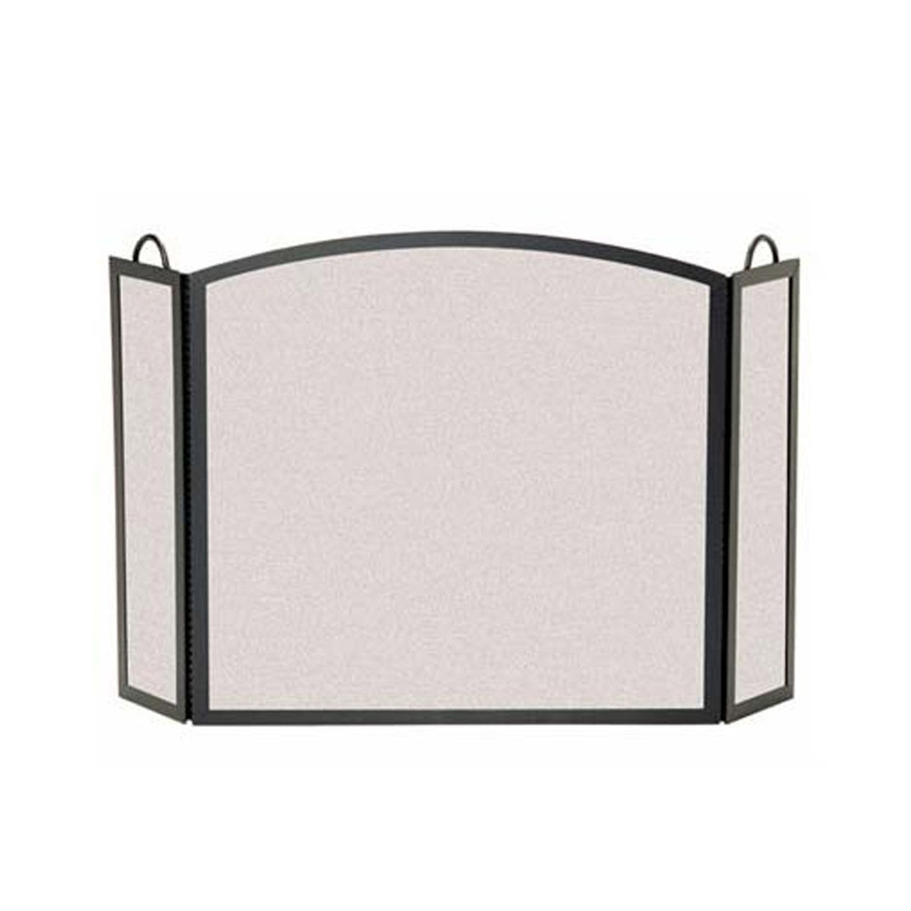 Pilgrim Full Arch Three Panel Fireplace Screen - Matte Black 46'' Wide