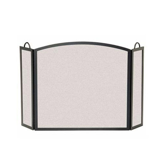 Pilgrim Full Arch Three Panel Fireplace Screen - Matte Black 46'' Wide