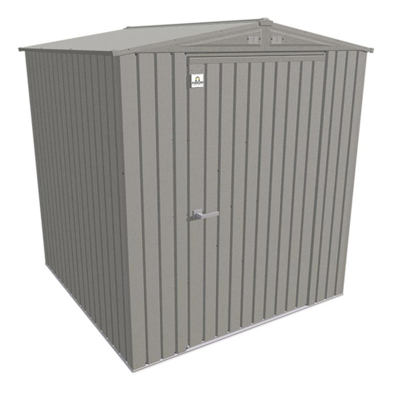 Arrow Elite Steel Storage Shed 6' x 6' - Cool Gray