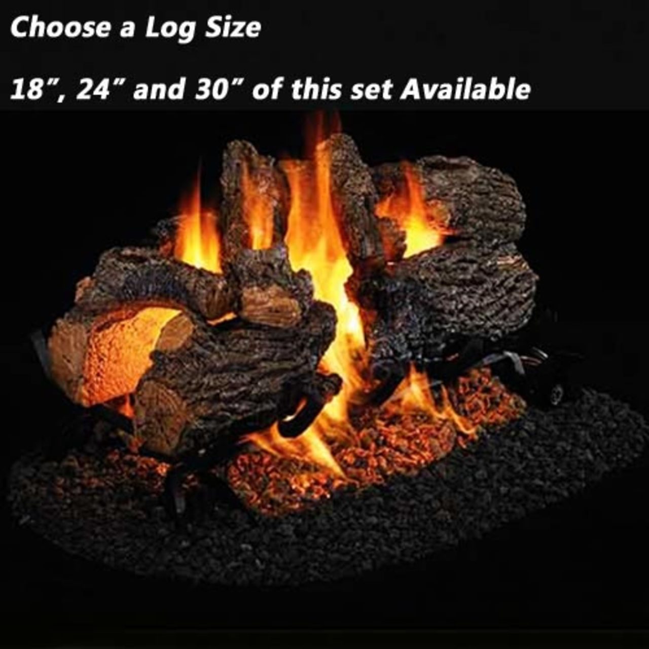 18''-30'' Peterson Real Fyre Charred Oak Vented Propane Gas Log Kit