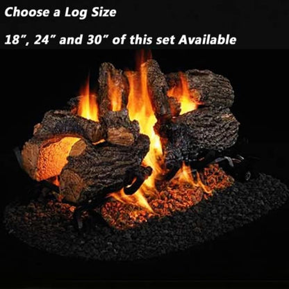 18''-30'' Peterson Real Fyre Charred Oak Vented Propane Gas Log Kit