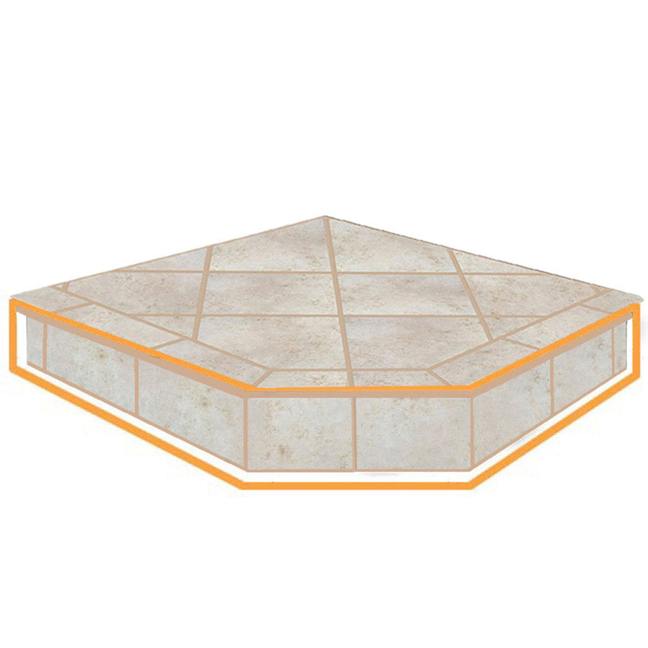 WoodEze Cabo Carmel Single Cut 48" x 48" Hearth Pad Riser