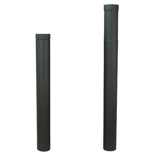 7" HeatFab 38" to 70" Adjustable Black Stovepipe - 2706B