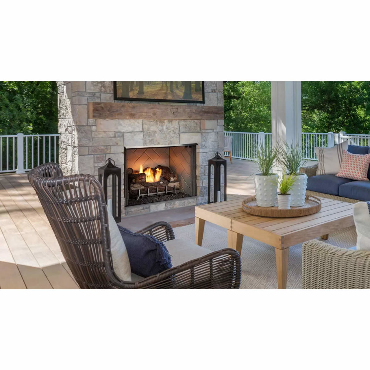 Outdoor Lifestyles 36" Vesper Firebox - Herringbone Concrete Refractory - VOFB36-H