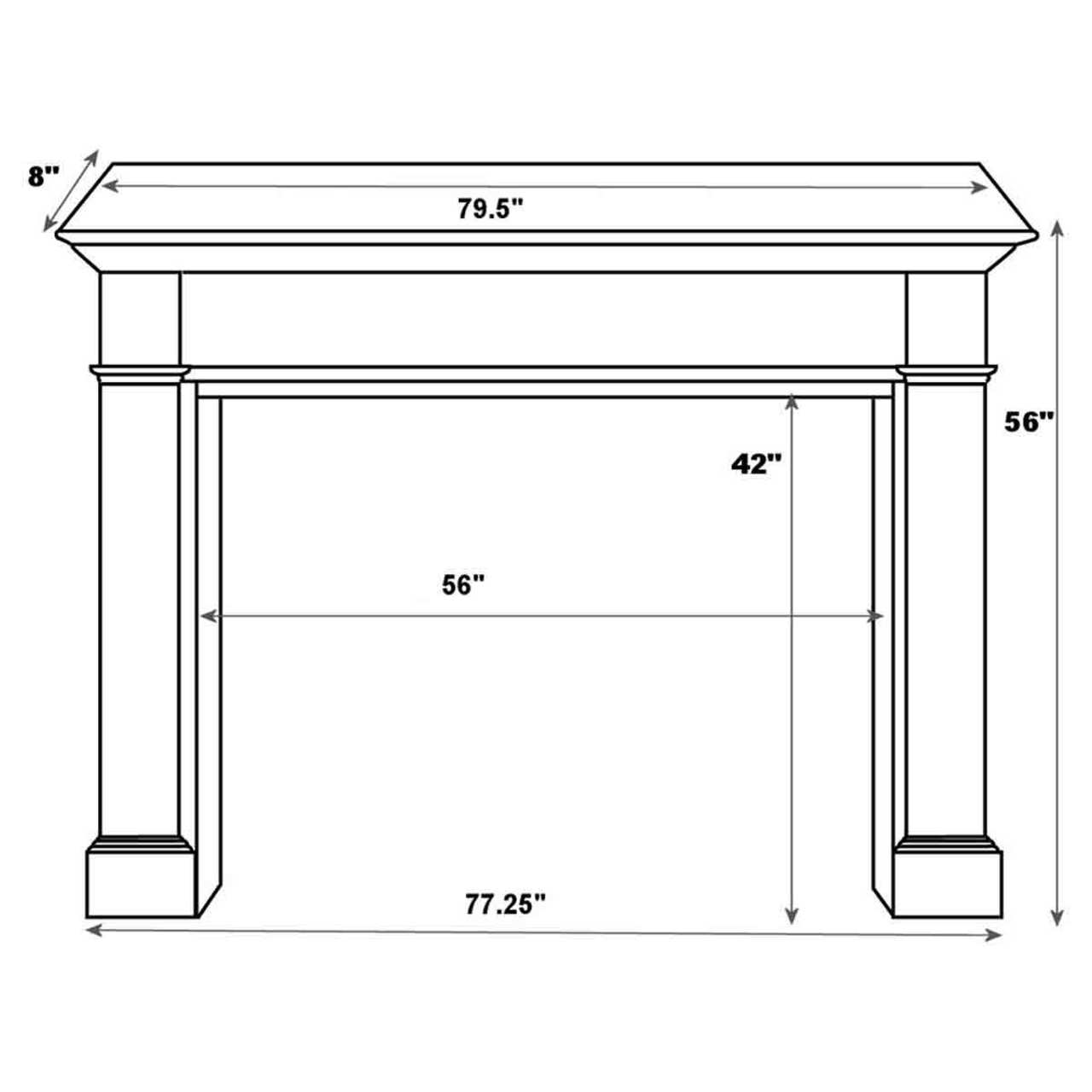 56'' Classique Unfinished Fireplace Mantel by Pearl Mantels