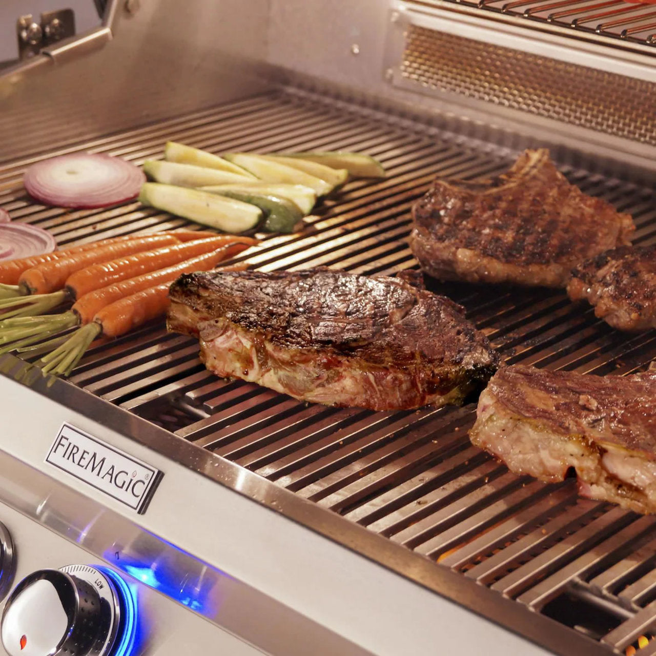 FireMagic A790i Aurora 36" Built-In Grill with Analog Thermometer, Infrared Burner and Magic View Window, LP-NG - A790I7LA-W