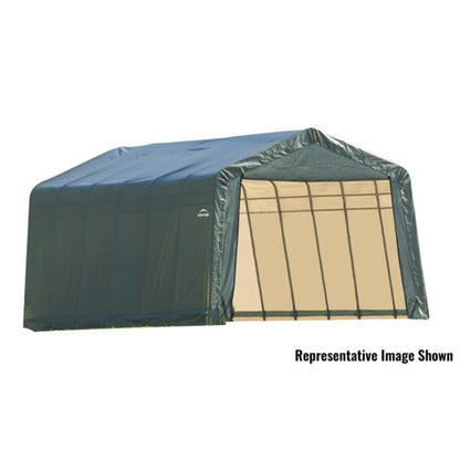 ShelterCoat 13 x  28 Garage With Peak Roof - Green