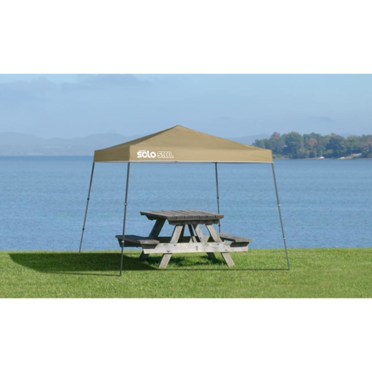 Solo Steel 72 11' x 11' Slant Leg Canopy - Khaki