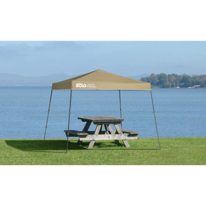 Solo Steel 72 11' x 11' Slant Leg Canopy - Khaki