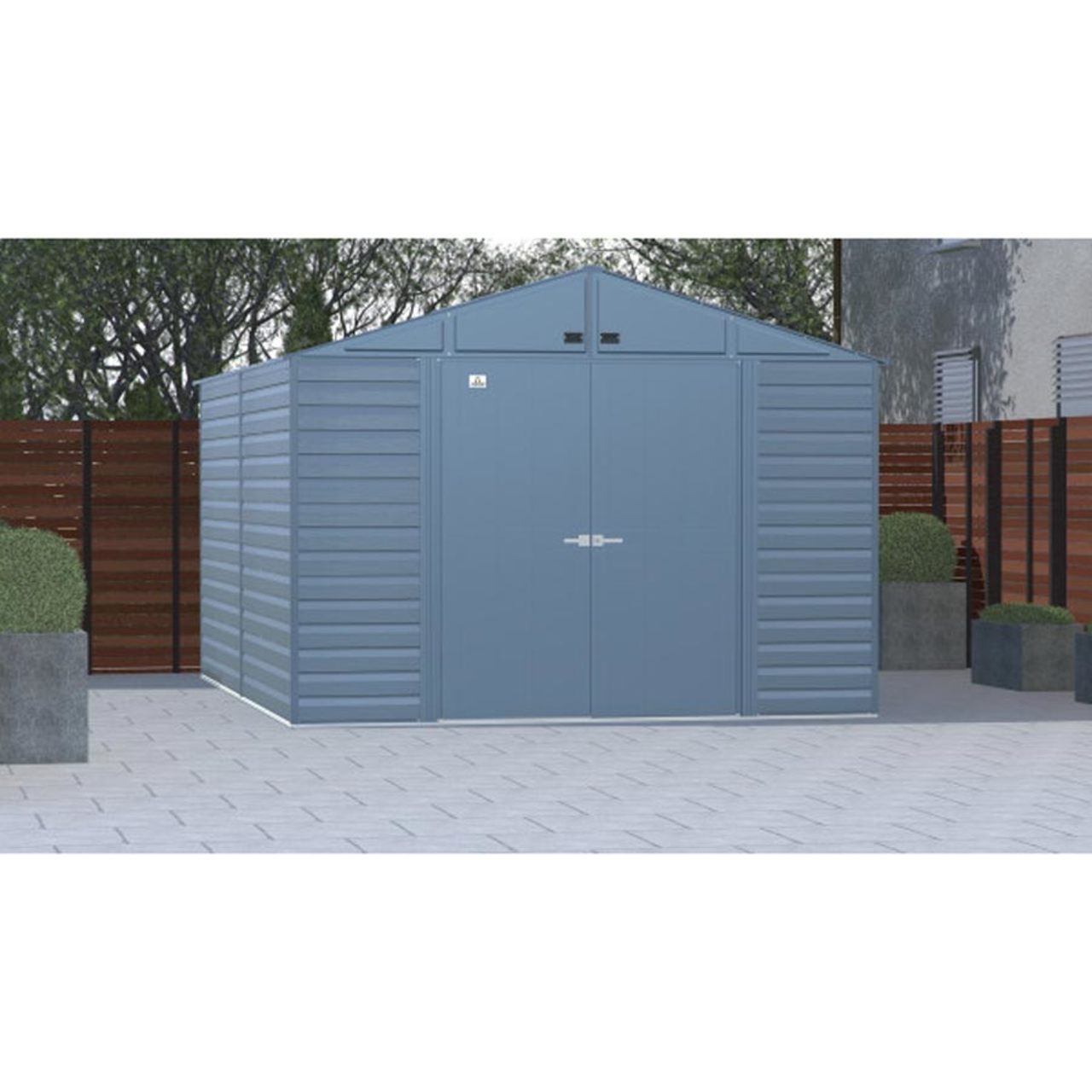 Arrow Select 10' x 14' Steel Storage Shed -  Blue Gray