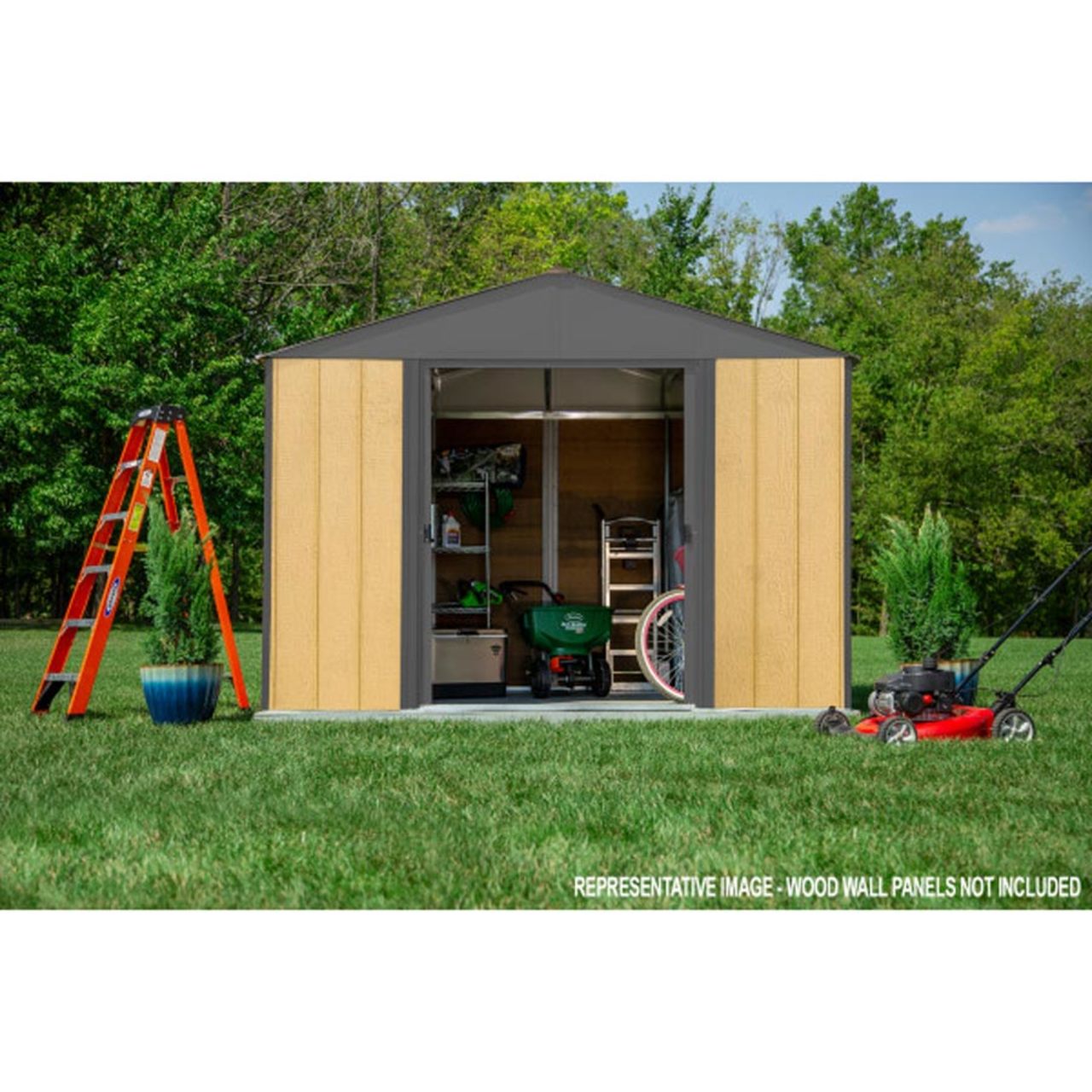 Ironwood 8' x 8' Galvanized Steel Hybrid Shed Kit - Anthracite