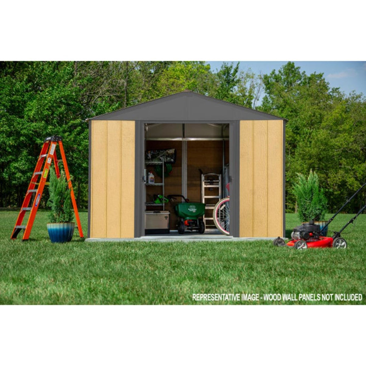 Ironwood 8' x 8' Galvanized Steel Hybrid Shed Kit - Anthracite