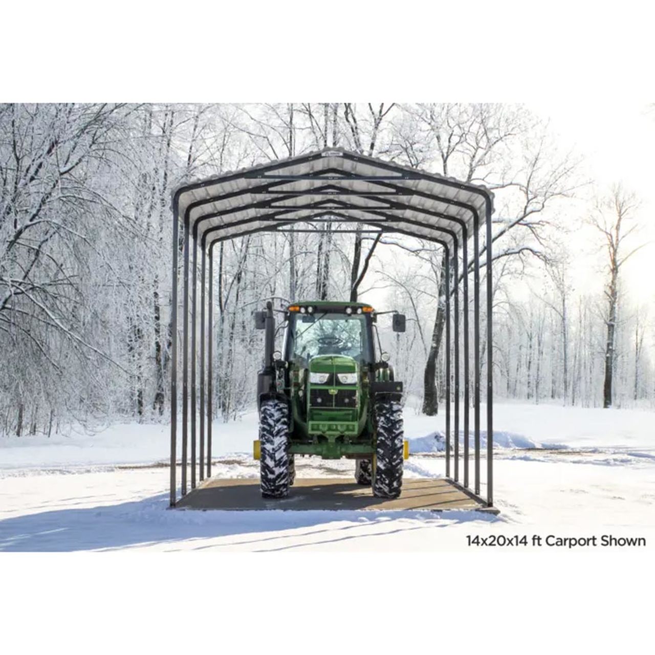 Arrow Carport 14 x 20 x 14 Ft. - Charcoal