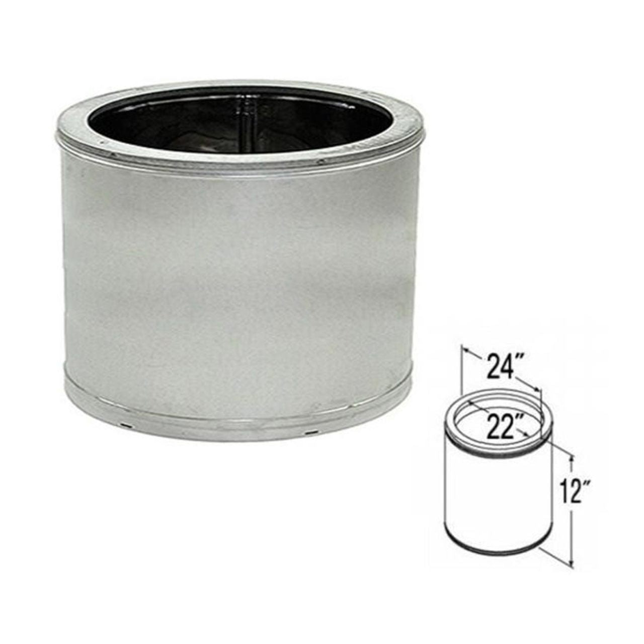 22'' x 12'' DuraTech Galvanized Chimney Pipe - 22DT-12