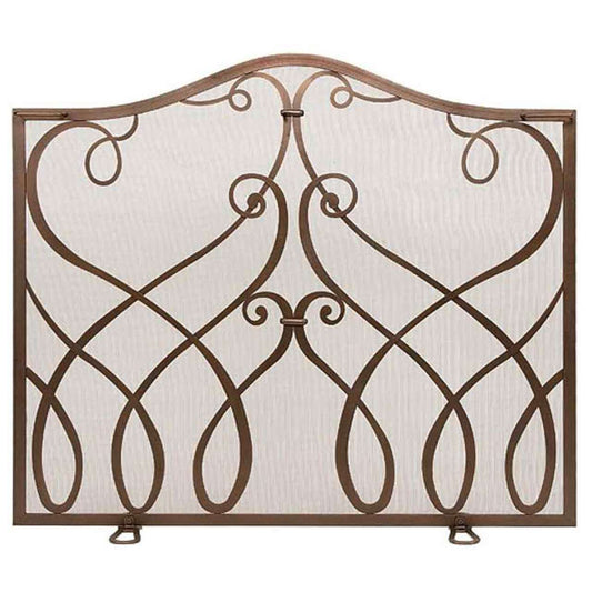 Cypher Collection Small Flat Fireplace Screen-Roman Bronze Powdercoat
