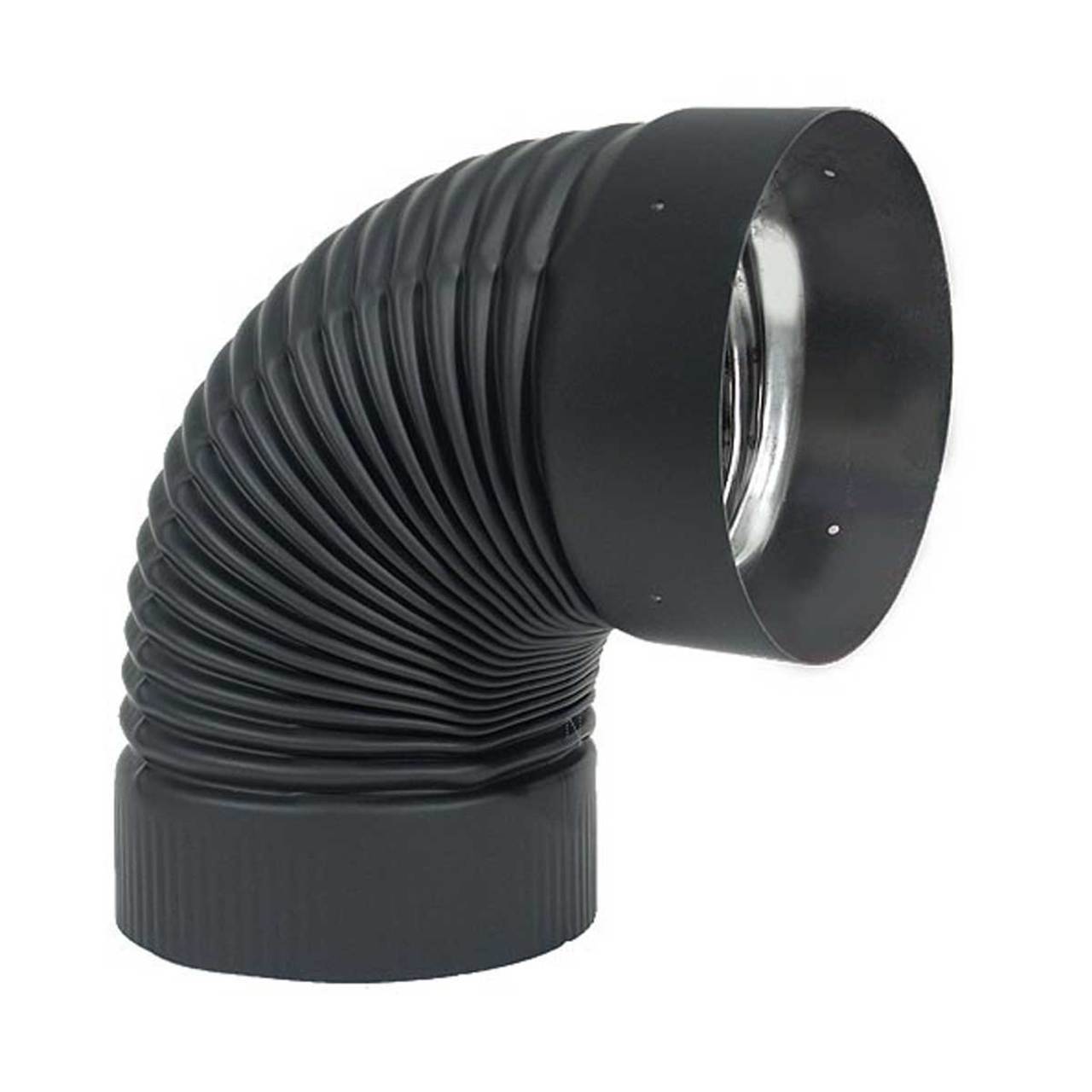7" HeatFab 90 Degree Non-Adjustable Black Elbow