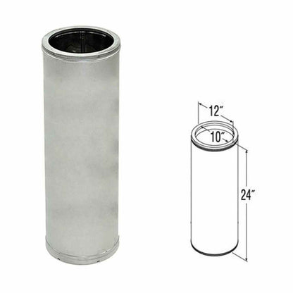 10 x 24 DuraTech Galvanized Chimney Pipe - 10DT-24