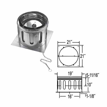 16'' DuraChimney II Anchor Plate with Damper - 16DCA-APD