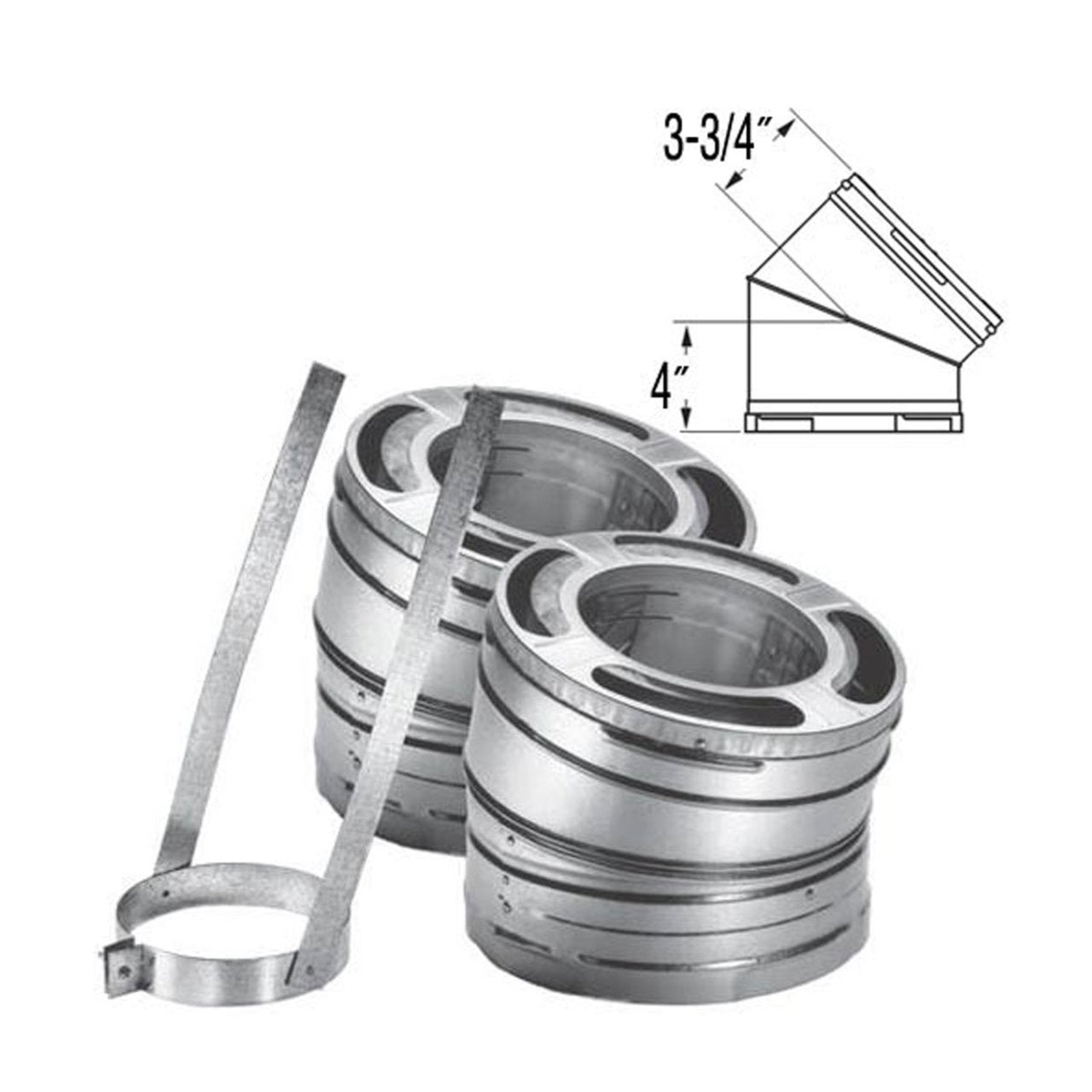 6" DuraPlus 15 Degree Galvanized Elbow Kit - 6DP-E15