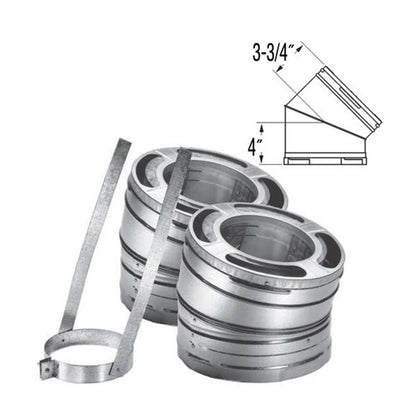 6" DuraPlus 15 Degree Galvanized Elbow Kit - 6DP-E15
