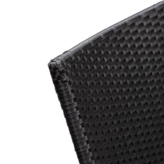 Set of 4 Outdoor Wicker Chairs - Black