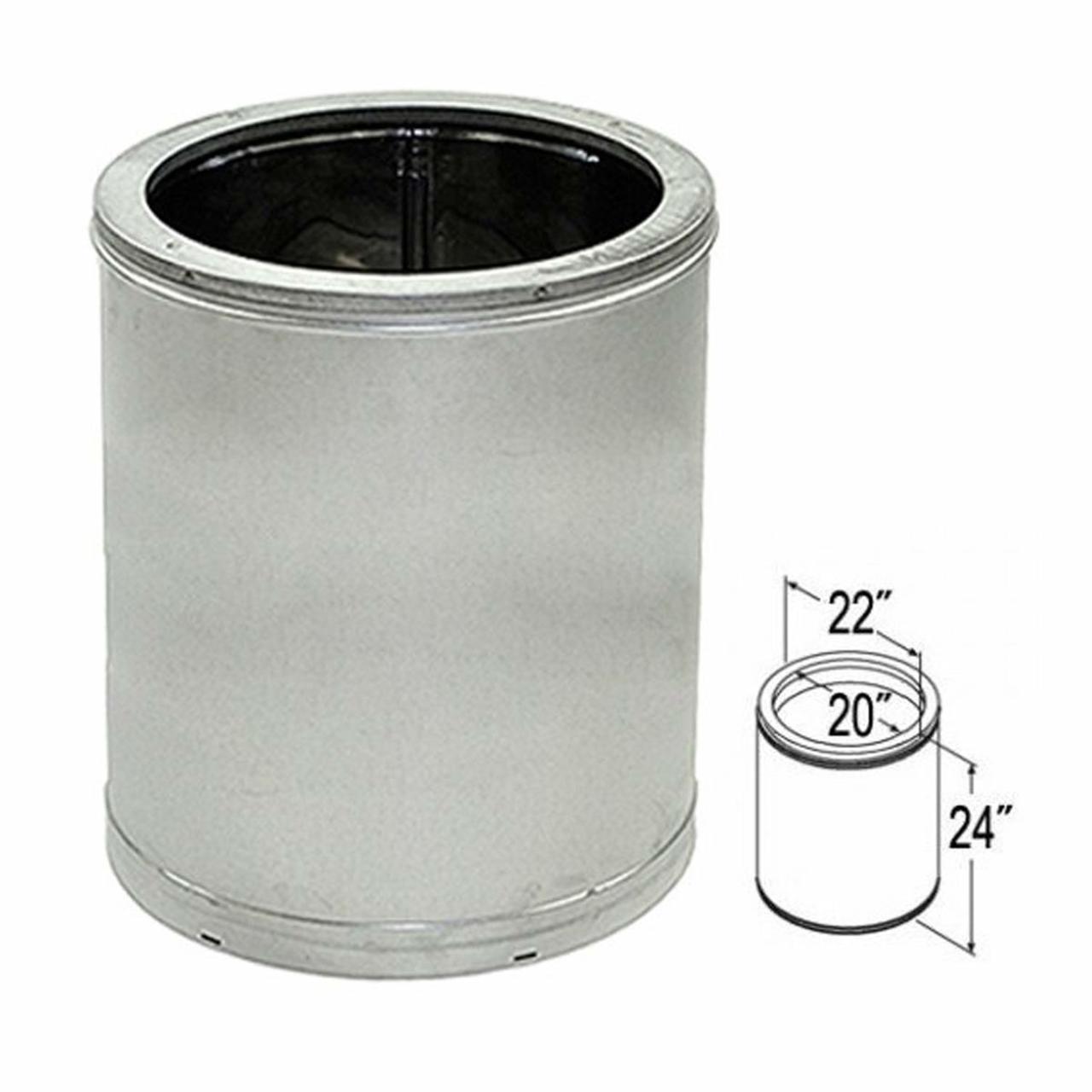 20'' x 24'' DuraTech Galvanized Chimney Pipe - 20DT-24