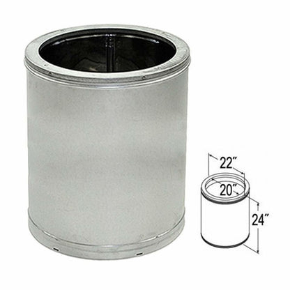 20'' x 24'' DuraTech Galvanized Chimney Pipe - 20DT-24