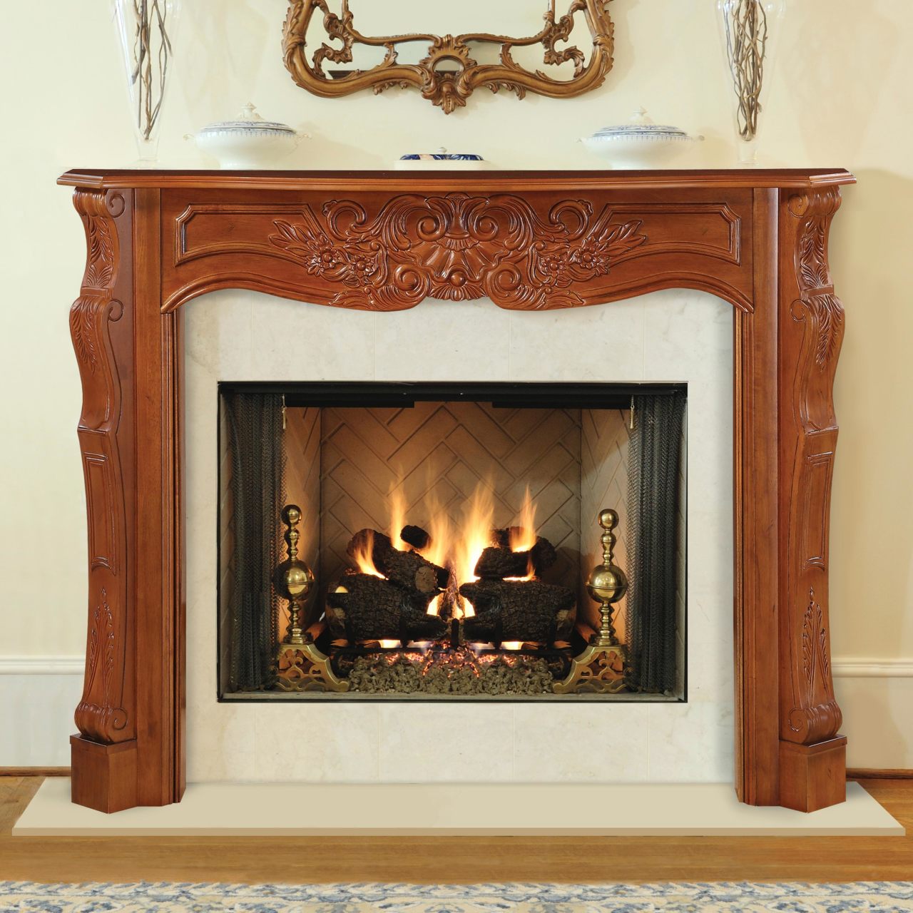 58" Deauville Unfinished Fireplace Surround by Pearl Mantels