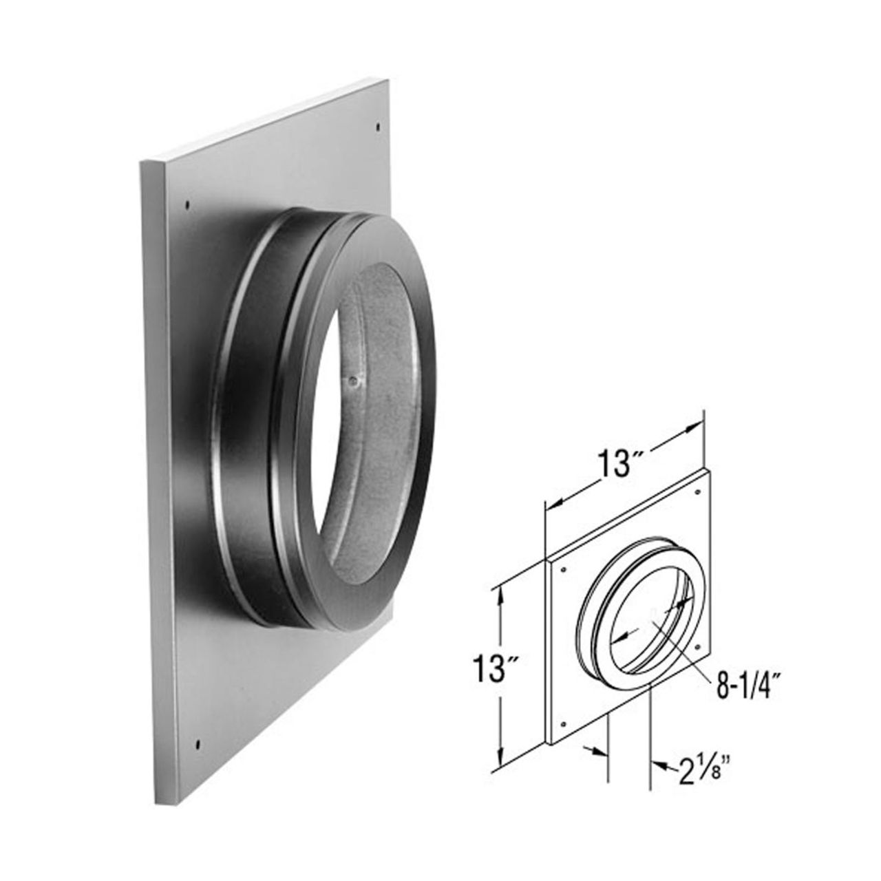 5" x 8" DirectVent Pro Ceiling Support/Wall Thimble Cover - 58DVA-DC
