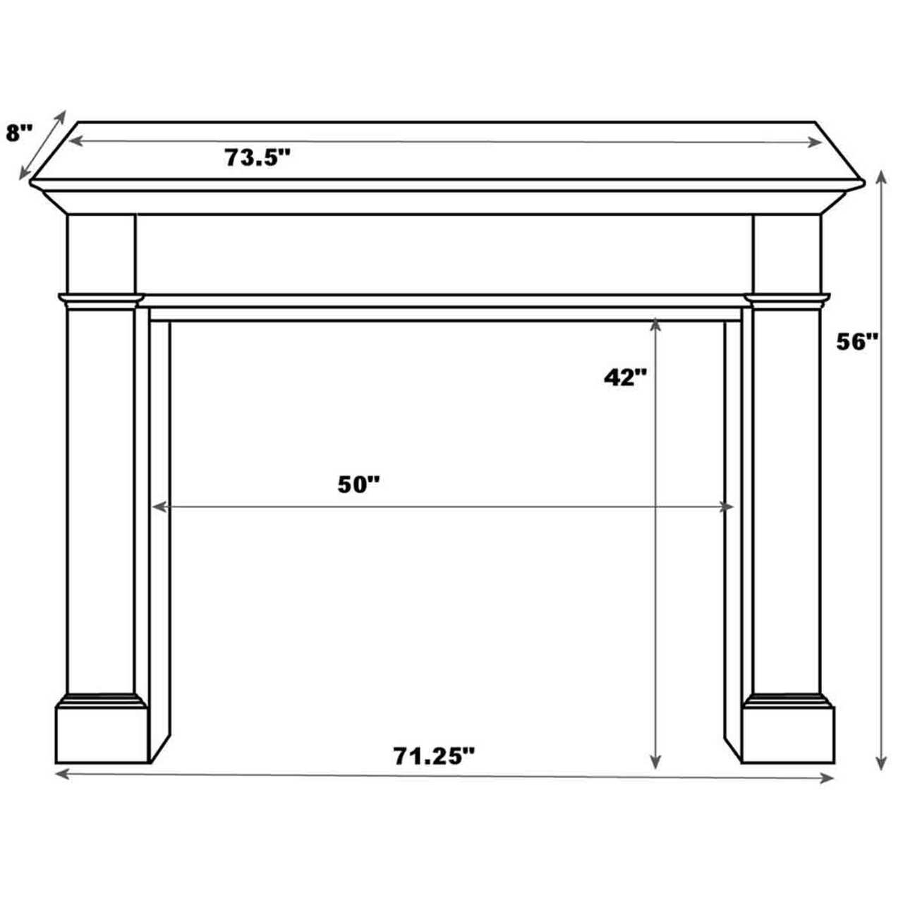 50'' Classique Unfinished Fireplace Surround by Pearl Mantels