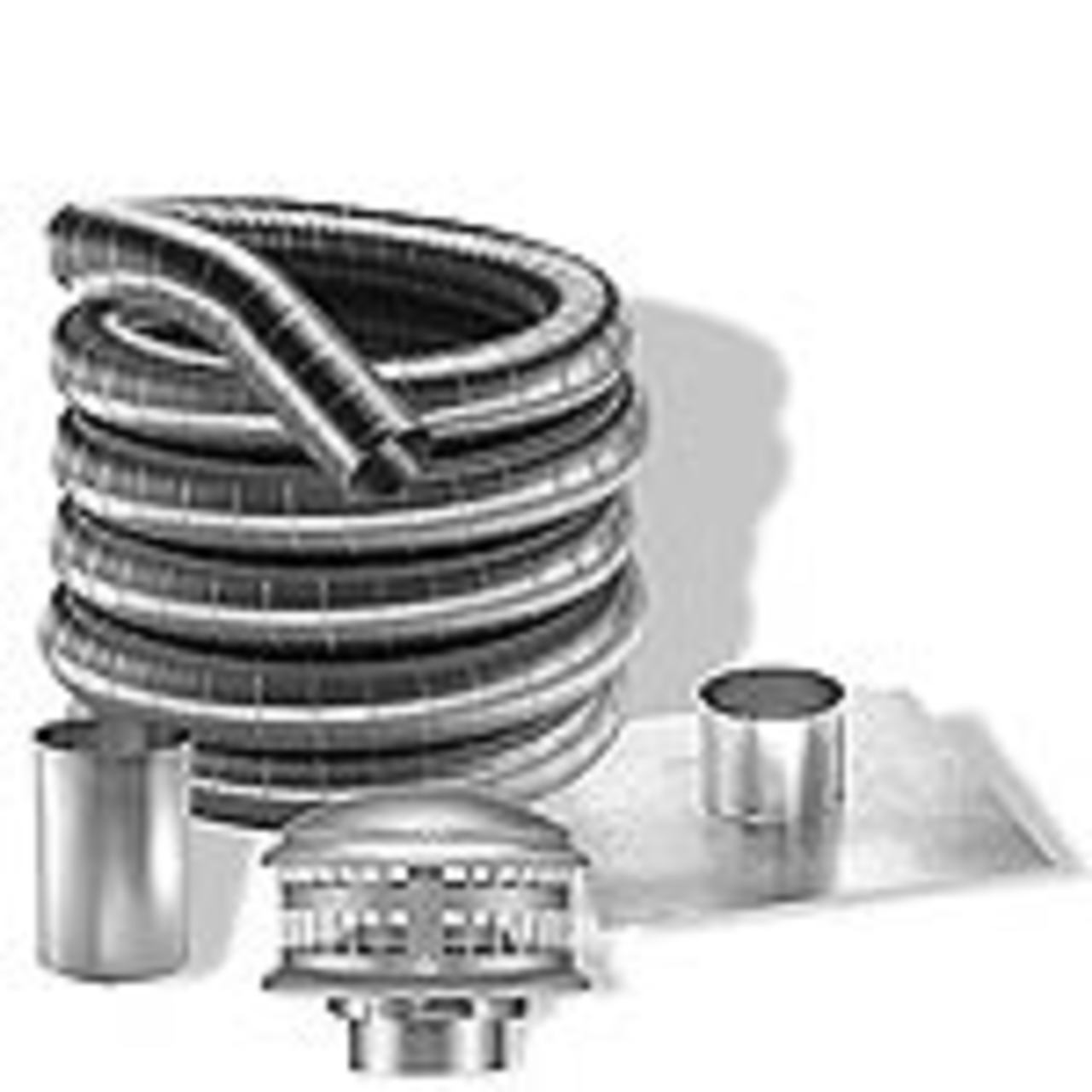 8'' DuraFlexAL 35' Aluminum Gas Chimney Liner Kit - 8DFA-35K