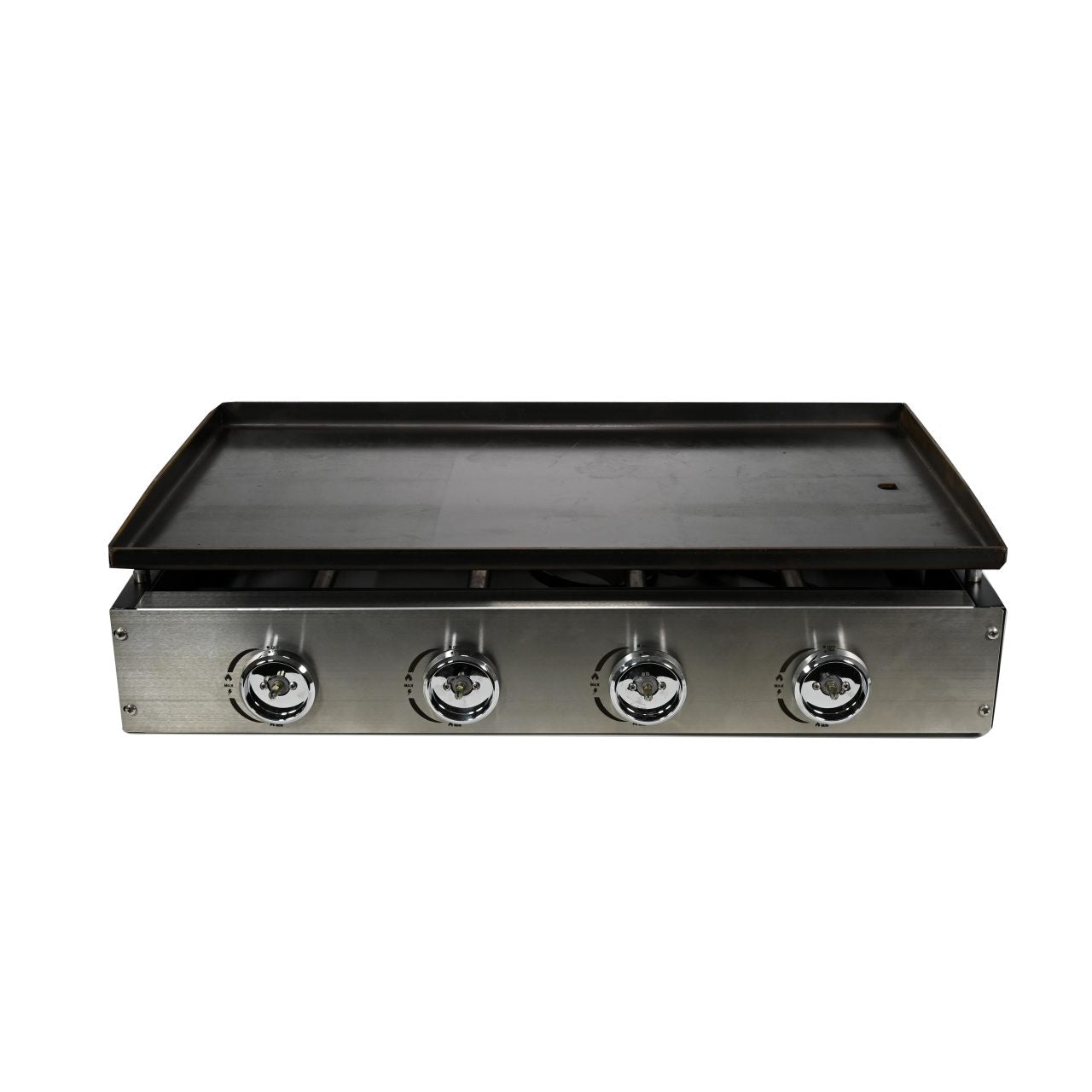 WoodEze 4-Burner Flat Top Griddle Gas Grill - Black and Stainless Steel