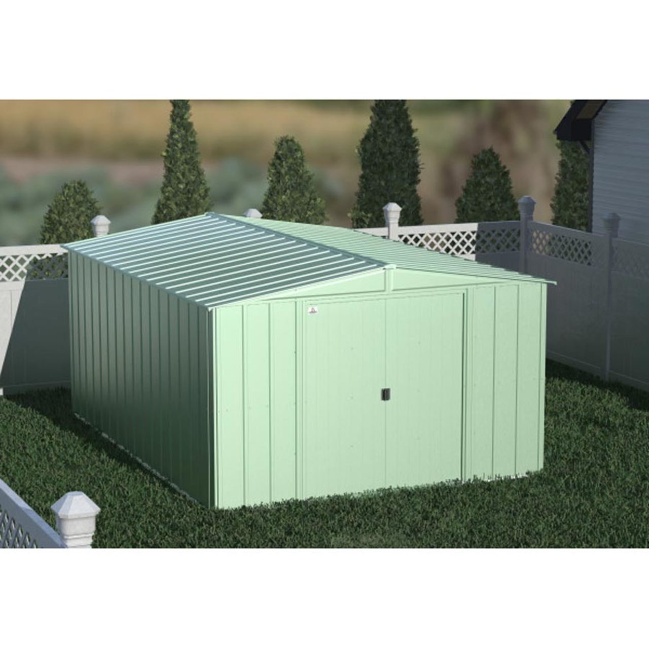 Arrow Classic Steel Storage Shed  10' x 14' -  Sage Green