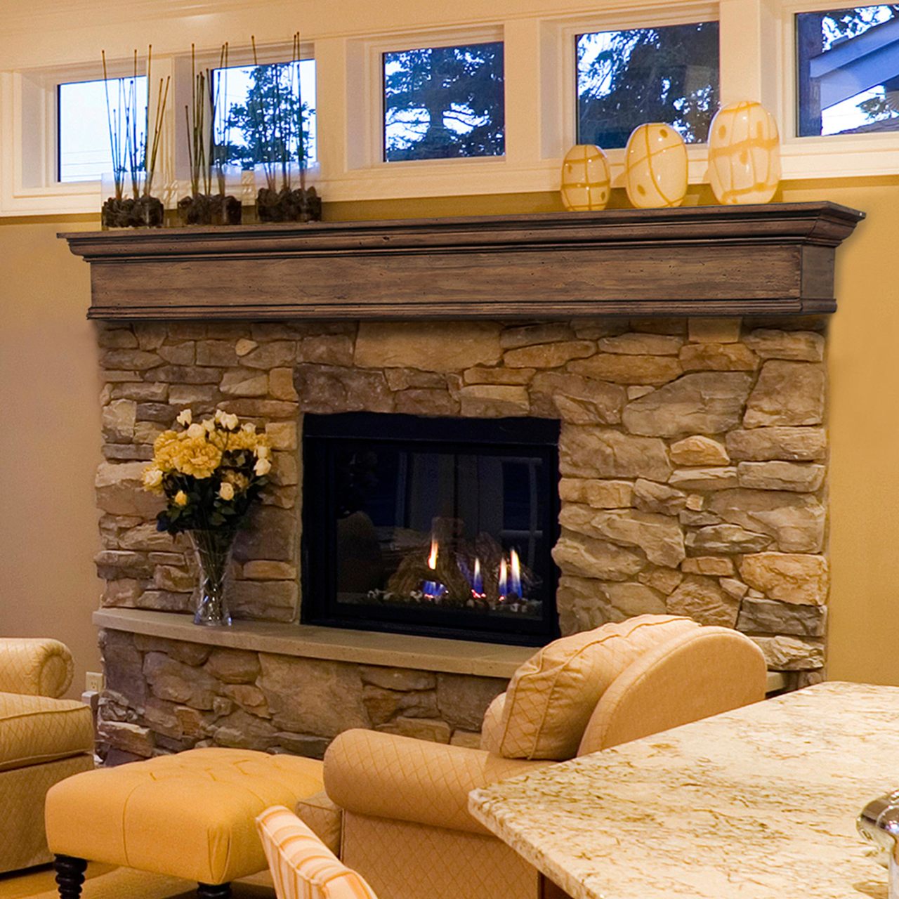 60" Savannah Fireplace Shelf by Pearl Mantels - Taos Finish