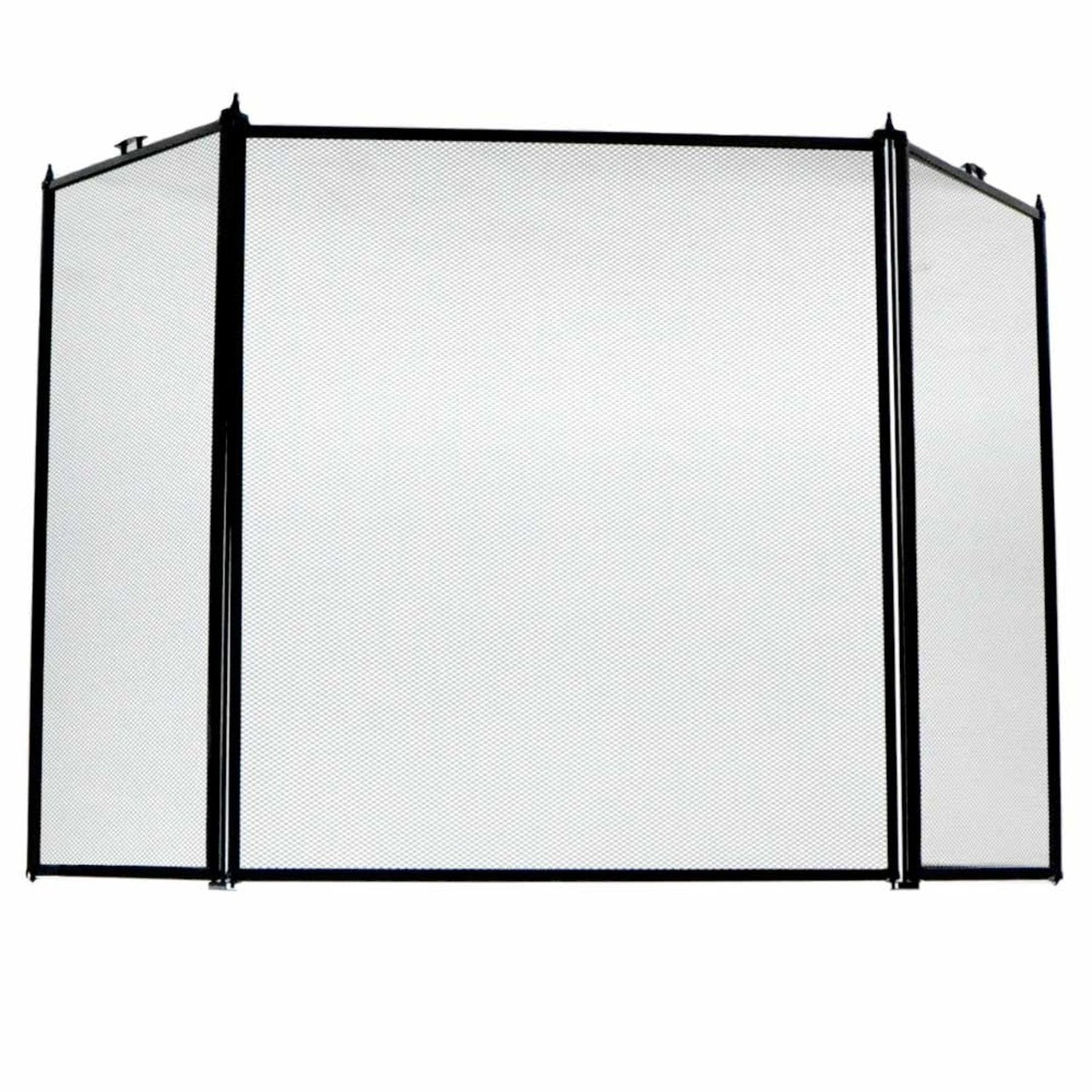 3 Fold Fireplace Screen - Black