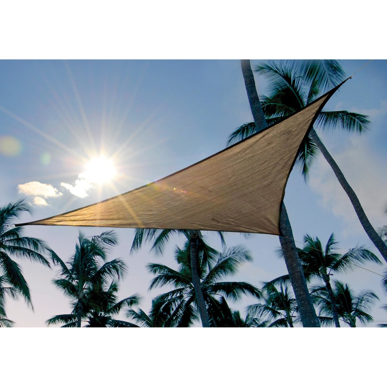 16' x 16' Heavyweight Triangle Shade Sail - Sand