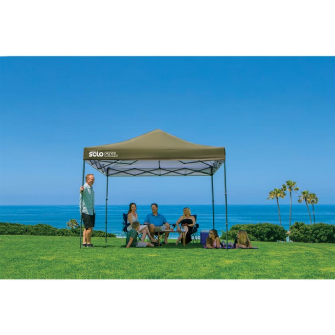 Solo Steel 100 10' x 10' Straight Leg Canopy - Olive