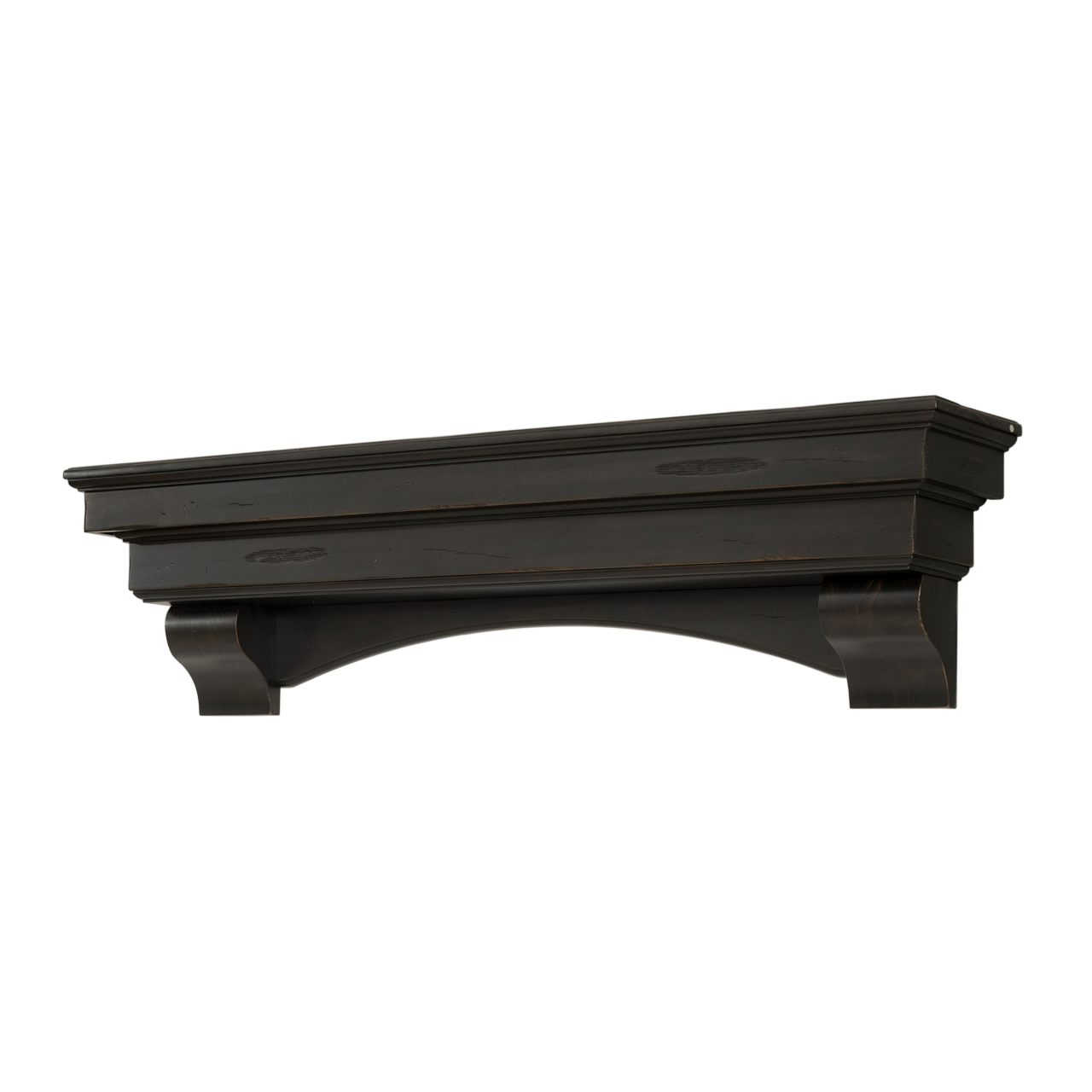 48" Celeste Fireplace Shelf by Pearl Mantels - Espresso Distressed Finish