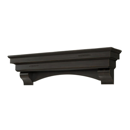 48" Celeste Fireplace Shelf by Pearl Mantels - Espresso Distressed Finish