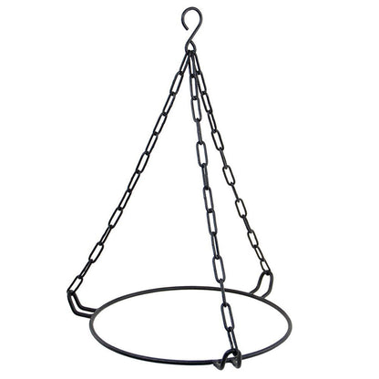 Crackle Glass Hanging Birdbath- Fern Green