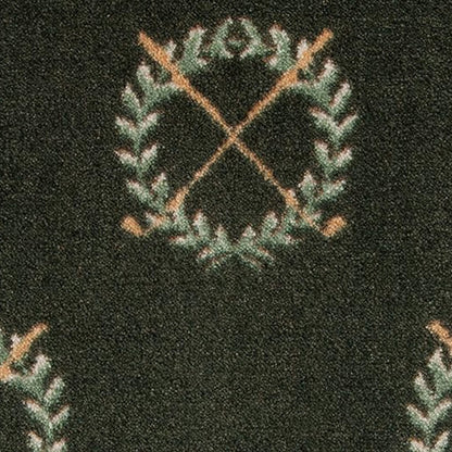 Goods of the Woods 4 Ft Half Round Rug, Golf Game Crossed Clubs on Green 48x27 - 10682