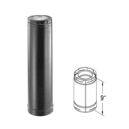 5" x 8" DirectVent Pro 9" Black Chimney Pipe - 58DVA-09B