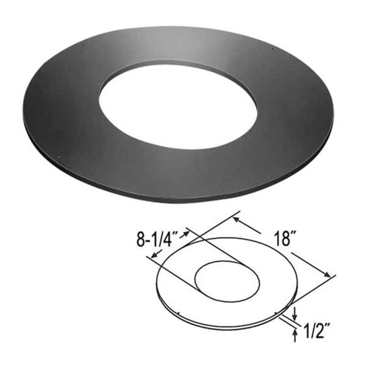6" DuraTech 10/12 - 12/12 Roof Support Trim Collar - 6DT-RSTC12