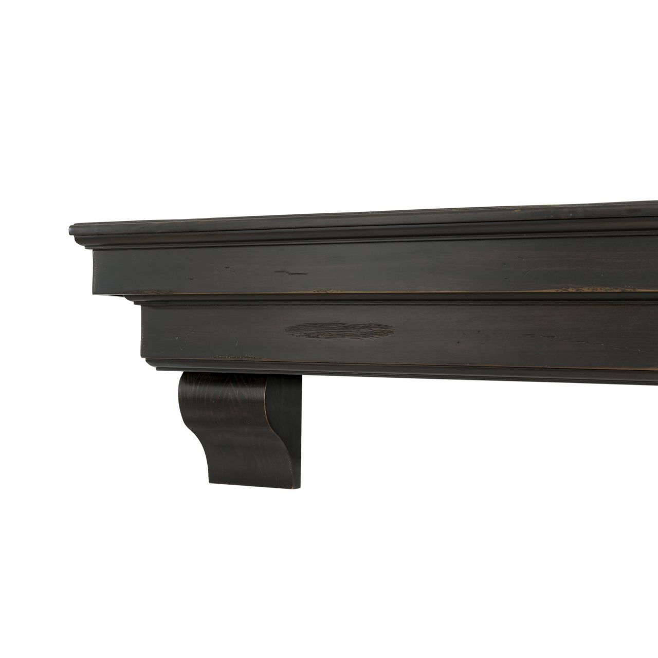 48" Celeste Fireplace Shelf by Pearl Mantels - Espresso Distressed Finish