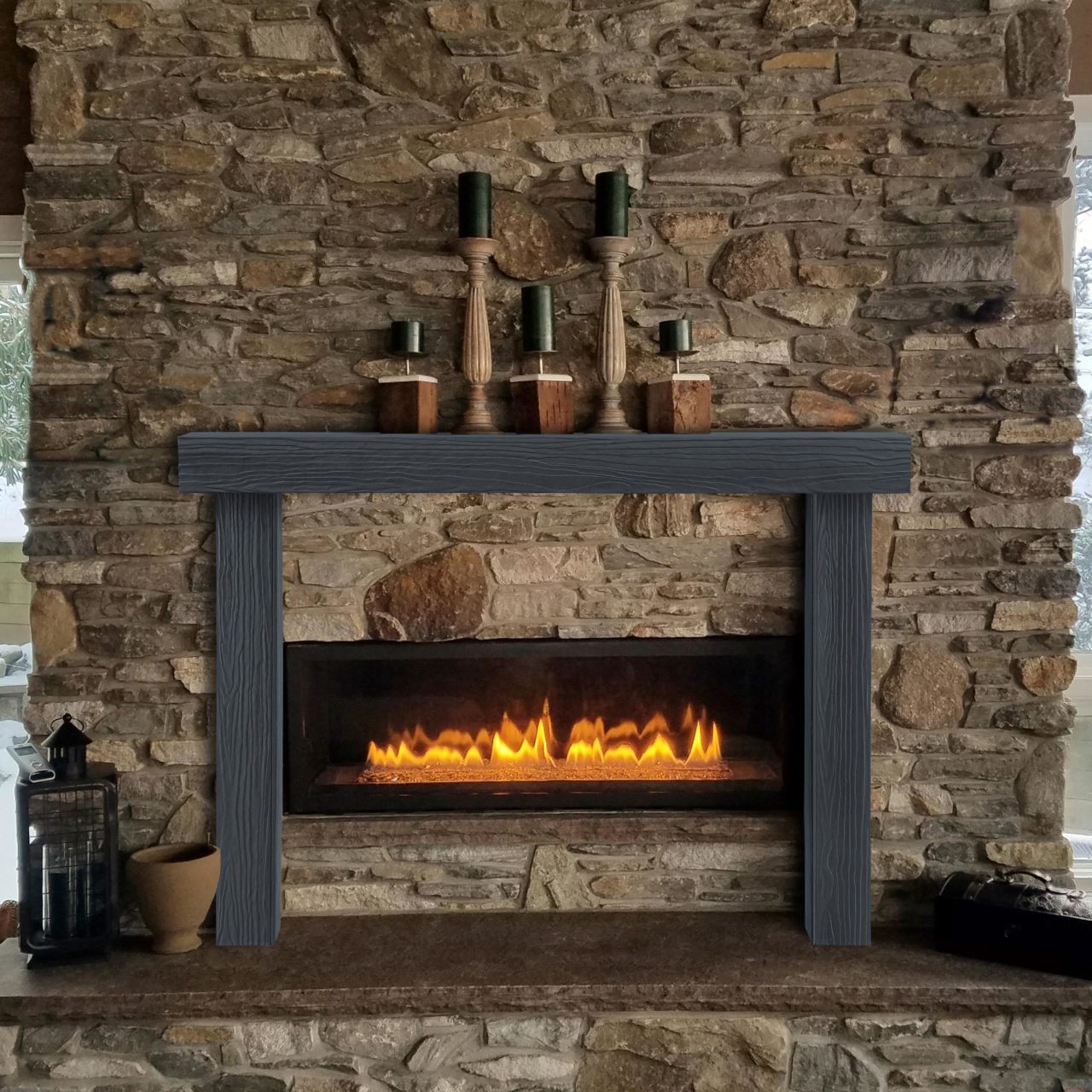 48" Zachary Non-Combustible Fireplace Surround by Pearl Mantels - Pepper Finish